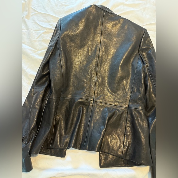 KHAITE Black Leather Jacket with Silver Buttons - Picture 3 of 13